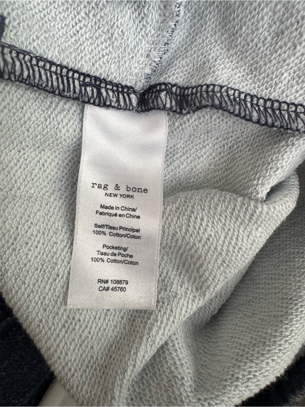Rag & Bone Miramar Cotton Terry Wide-Leg Dark Indigo Sweatpants Jeans - Picture 6 of 6